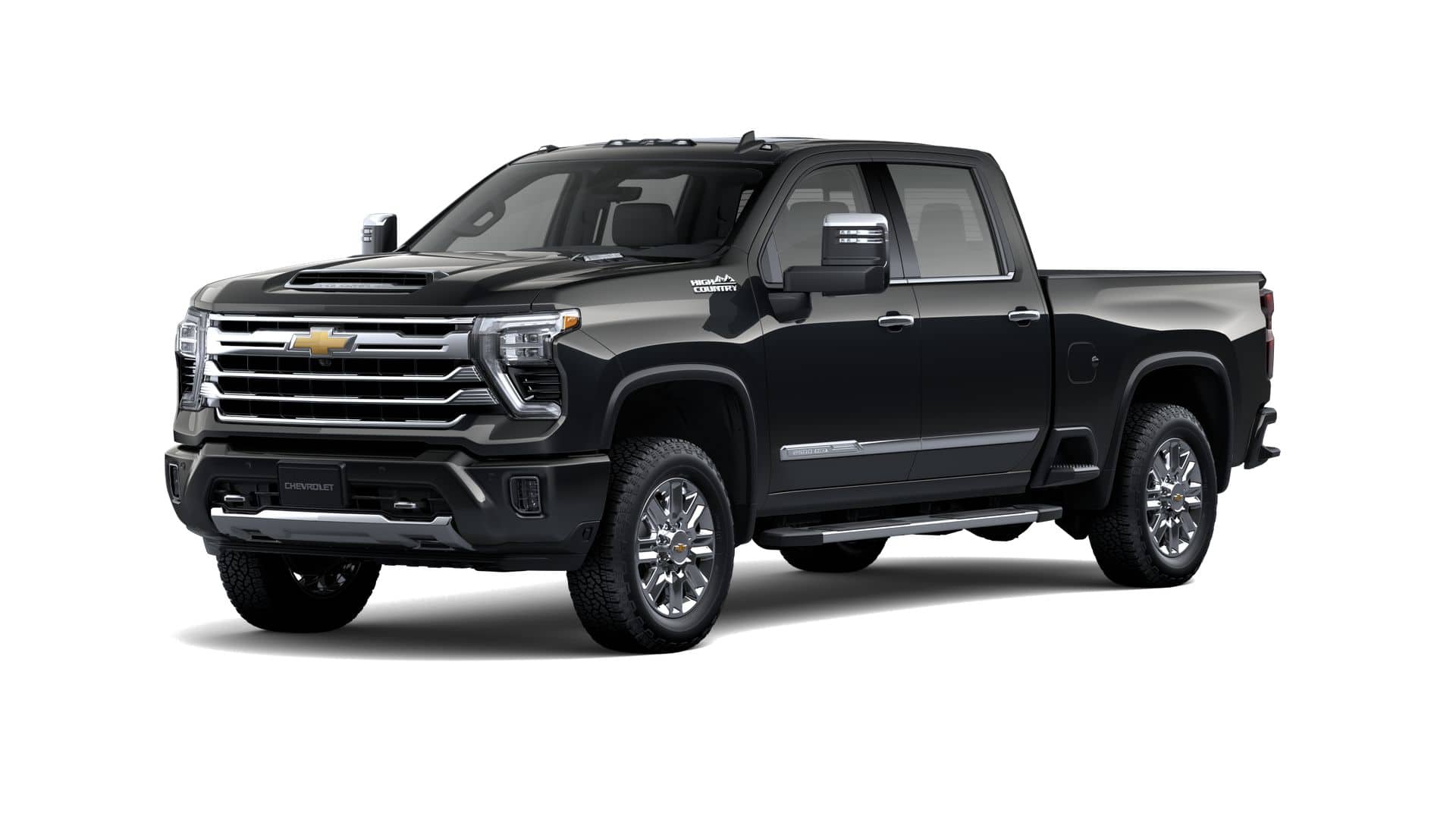 2026 Chevrolet Silverado 2500 HD High Country in Black — front three-quarter view